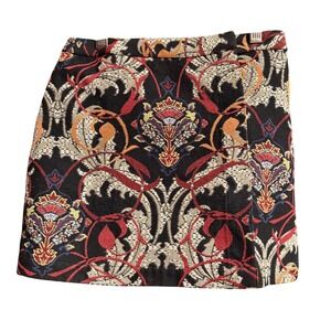 TOPSHOP Petite Tapestry Style Wrap‎ Mini Skirt Multicolored Size 2
